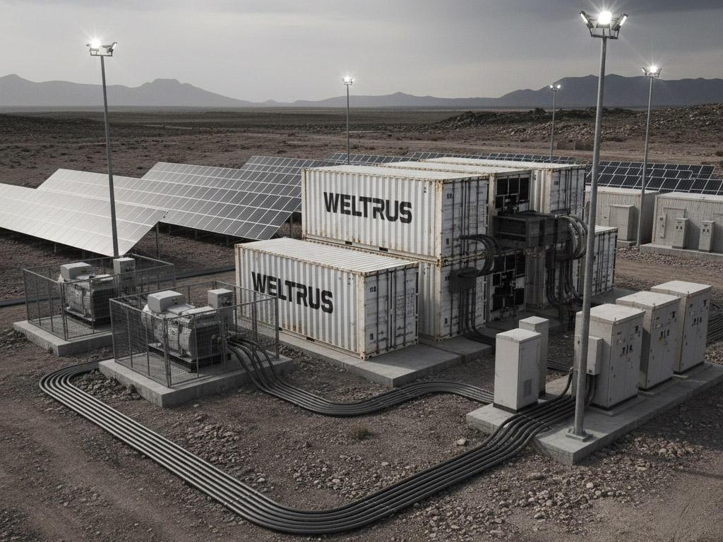 Remote industrial microgrid powered by EMS-controlled energy storage system