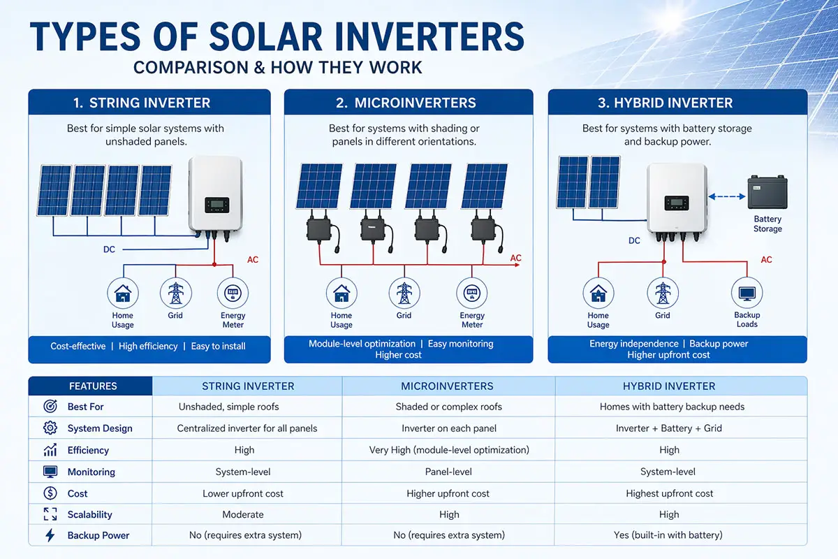 Types of Solar Inverters Comparison