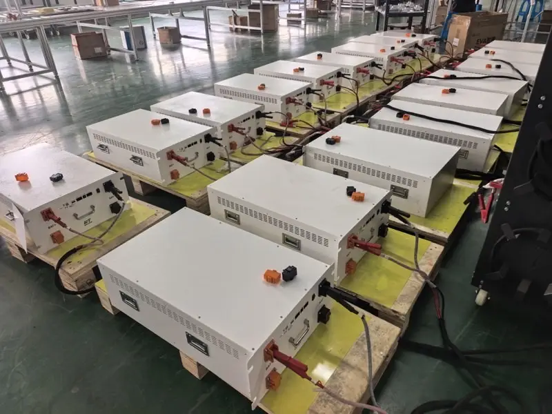 C&I battery modules connected for factory aging or charge testing